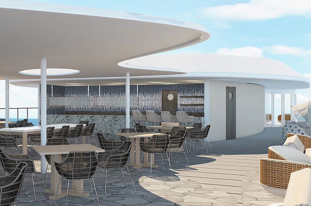 Bar en la terraza "The Vista" a bordo del Celebrity Flora, el yate de exploración de las islas galápagos de Celebrity Cruises CRUCEROS CELEBRITY FLORA CRUCEROS EXPLORACION ISLAS GALAPAGOS CRUCEROS EXPEDICION CRUCEROS AVENTURA CRUCEROS NATURALES CRUCEROS NATIONAL GEOGRAFIC NATIONAL GEOGRAPHIC CRUCEROS NATURALEZA CRUCEROS ISLAS GALAPAGOS CRUCEROS PARQUE NATURAL EXPLORACION GALAPAGOS CRUCEROS CELEBRITY CRUISES #Galapagos #CrucerosGalapagos #CelebrityFlora #CelebrityCruises #CrucerosCelebrity #CrucerosExploracion #CrucerosExpedicion #CrucerosAventura #CrucerosBarcoPequeño #BarcosExploracion #YateExploracion #TheVista